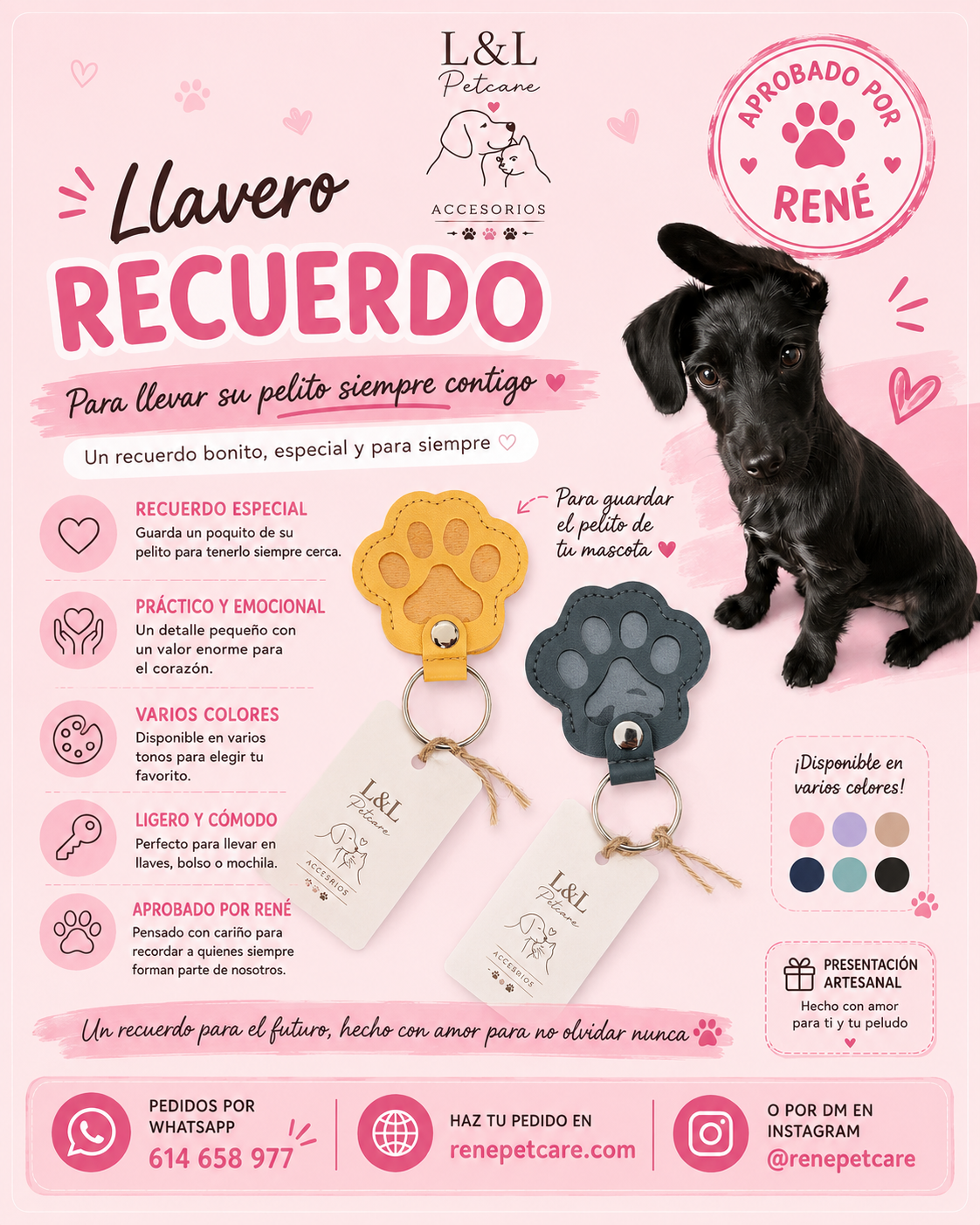 Llavero Recuerdo Huella de Mascota
