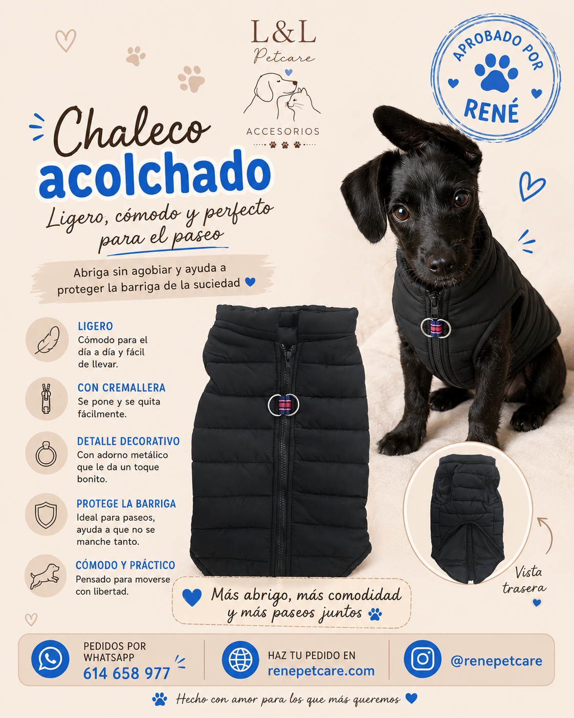 Chaleco Acolchado para Perros