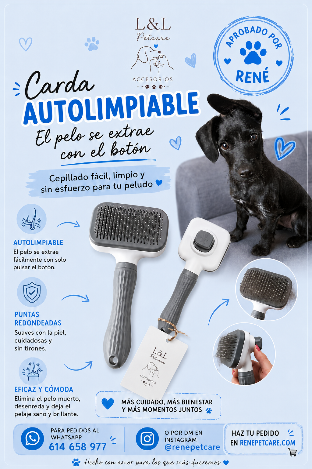 Carda Autolimpiable para Mascotas