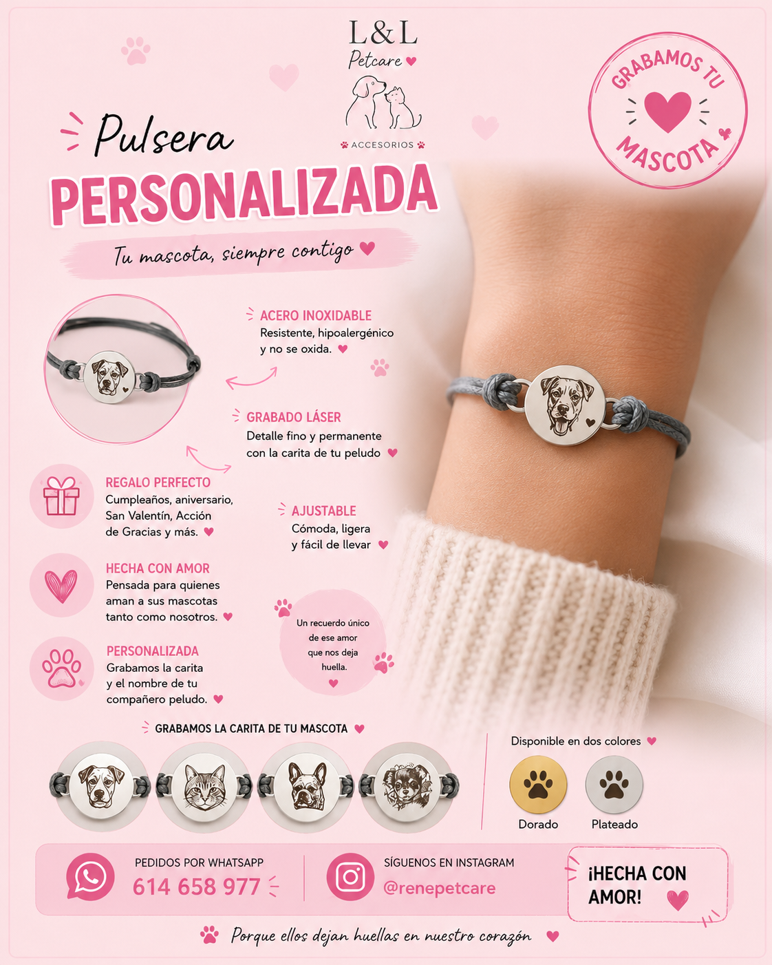 Pulsera Personalizada con la Carita de tu Mascota