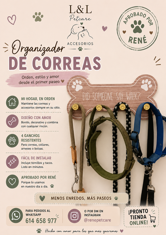 Organizador de Correas para Perros